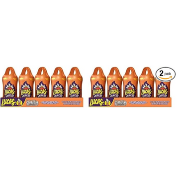 Lucas Muecas Lollipop Mango Flavor Candy, 0.96oz - 10 Pieces Pack for Treats, Snack, Parties, Piñatas (Pack of 2)