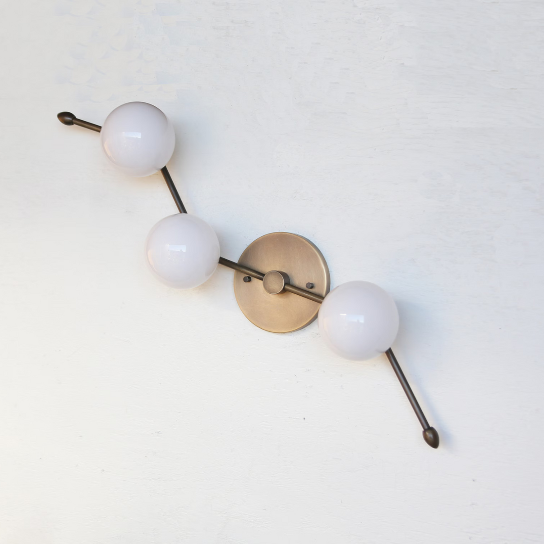 Four-Light Flush Mount Ceiling & Wall Light – Italian Brass Globe Fixture