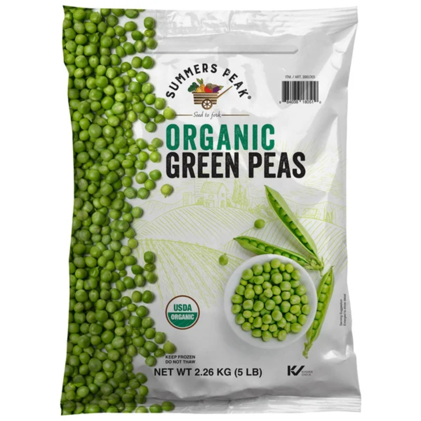 Summers Peak Organic Green Peas, 5 lb