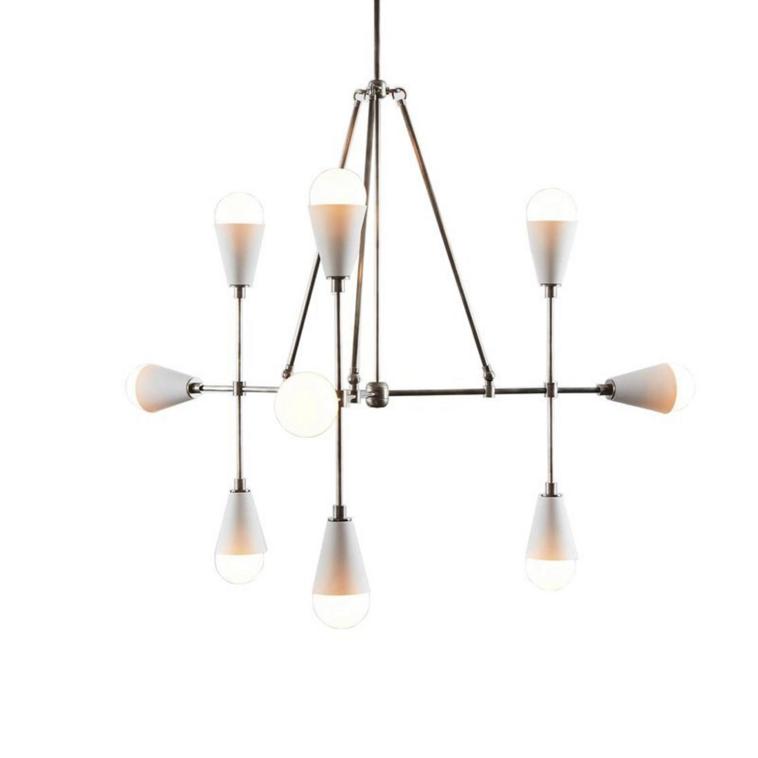 9-Light Karma Brass Sputnik Chandelier – Modern Mid-Century Ceiling Light