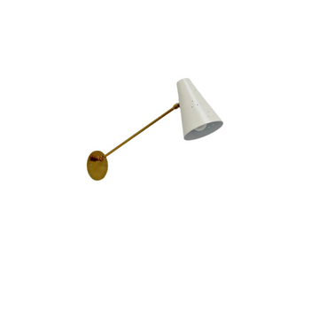 Stilnovo Mid-Century Brass Cone Wall Sconce
