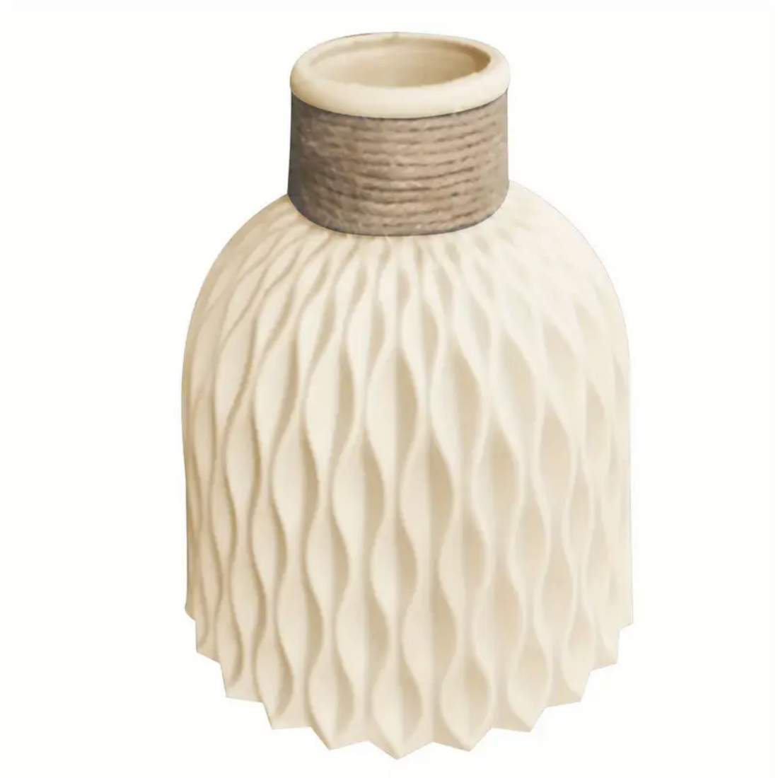 Nordic Style Plastic Faux Ceramic Striped Vase - Zornits