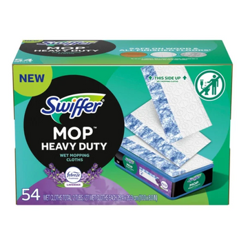 Swiffer Heavy Duty Wet Mopping Cloths, Lavender, 54-count