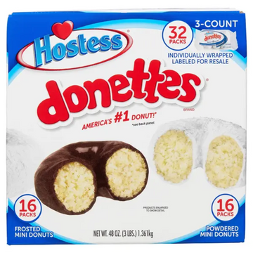 Hostess Donettes, Variety Pack, 1.52 oz, 32-count