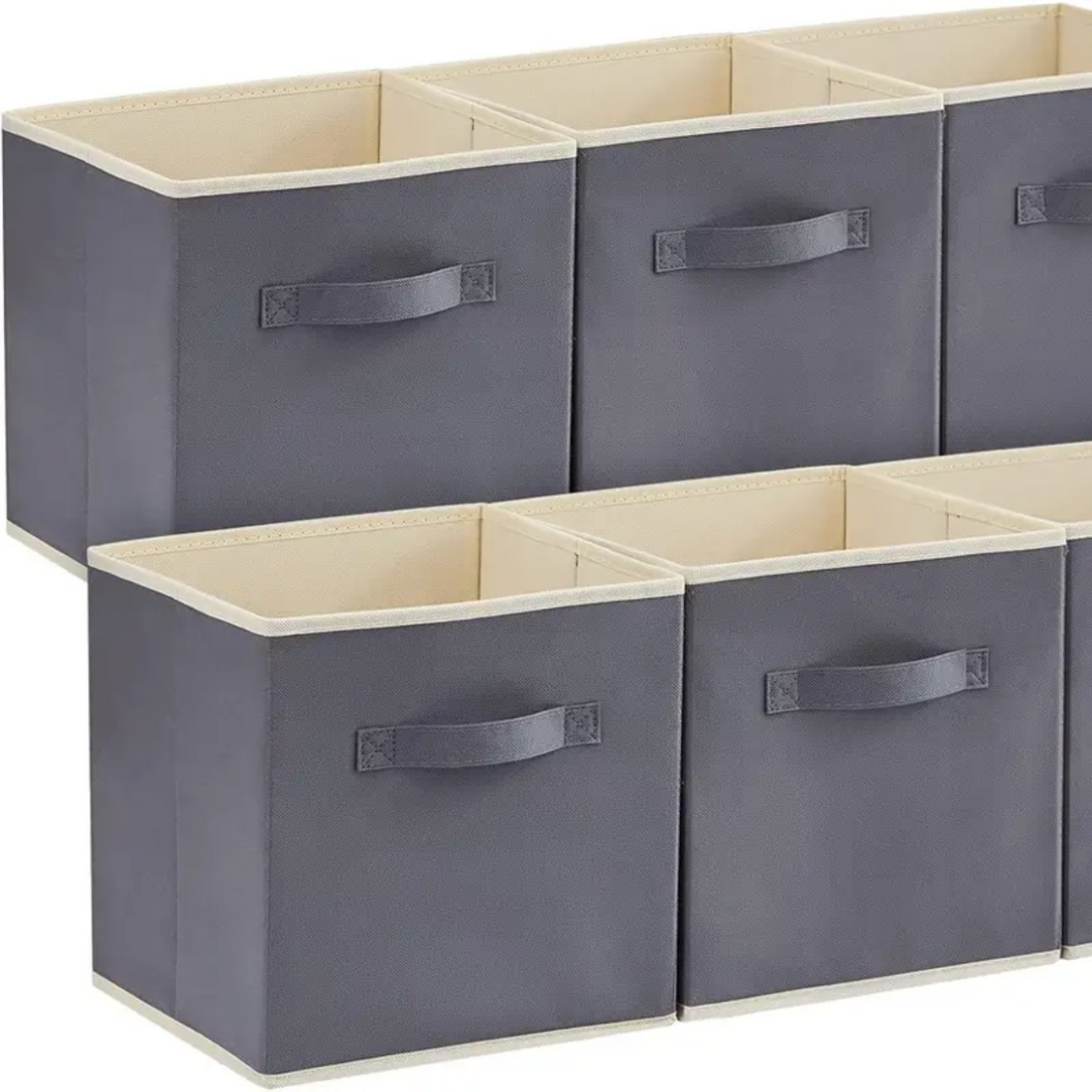 Set of 6 Grey 11-Inch Collapsible Storage Cubes - Zornits