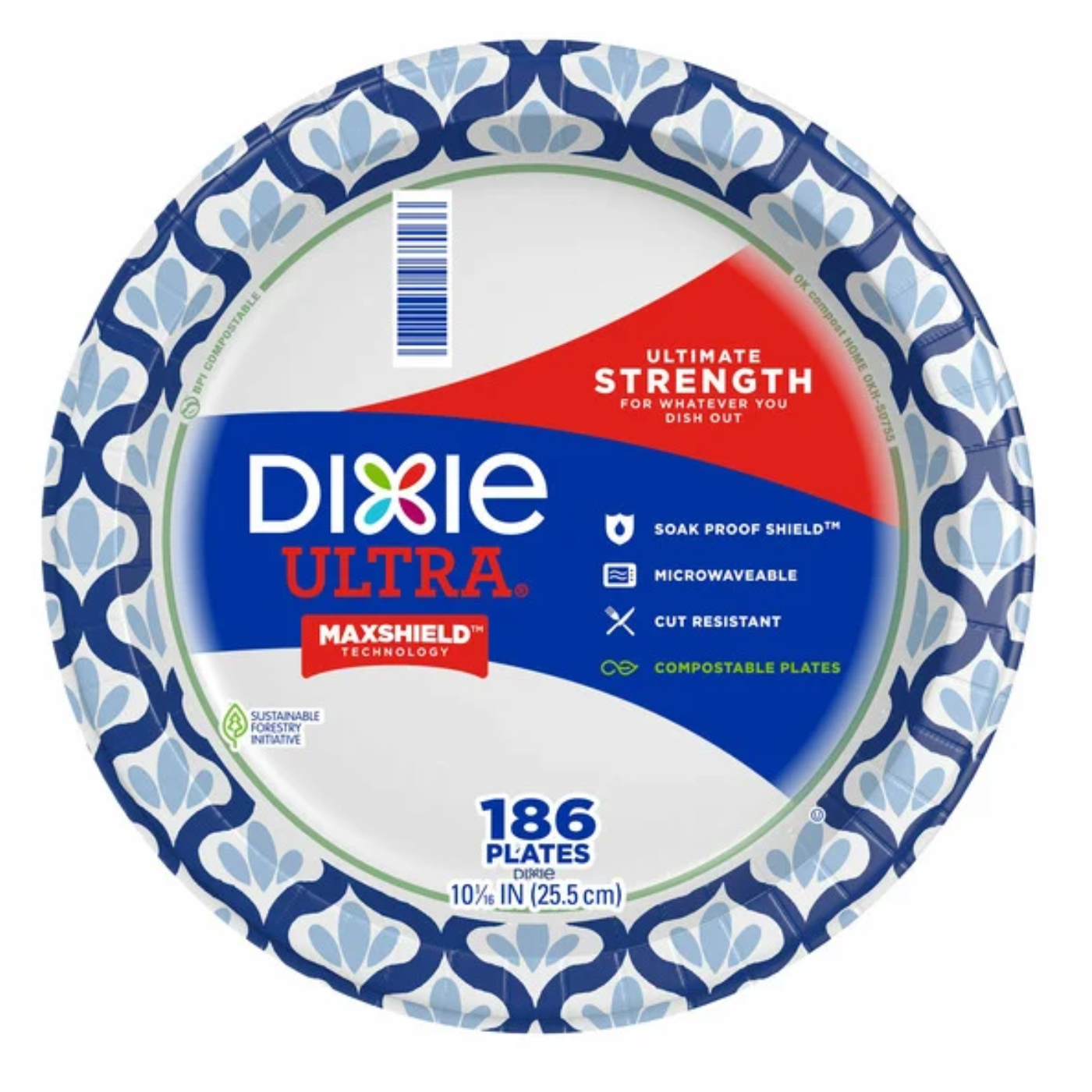 Dixie Ultra 10-1/16" Paper Plate, 186-count