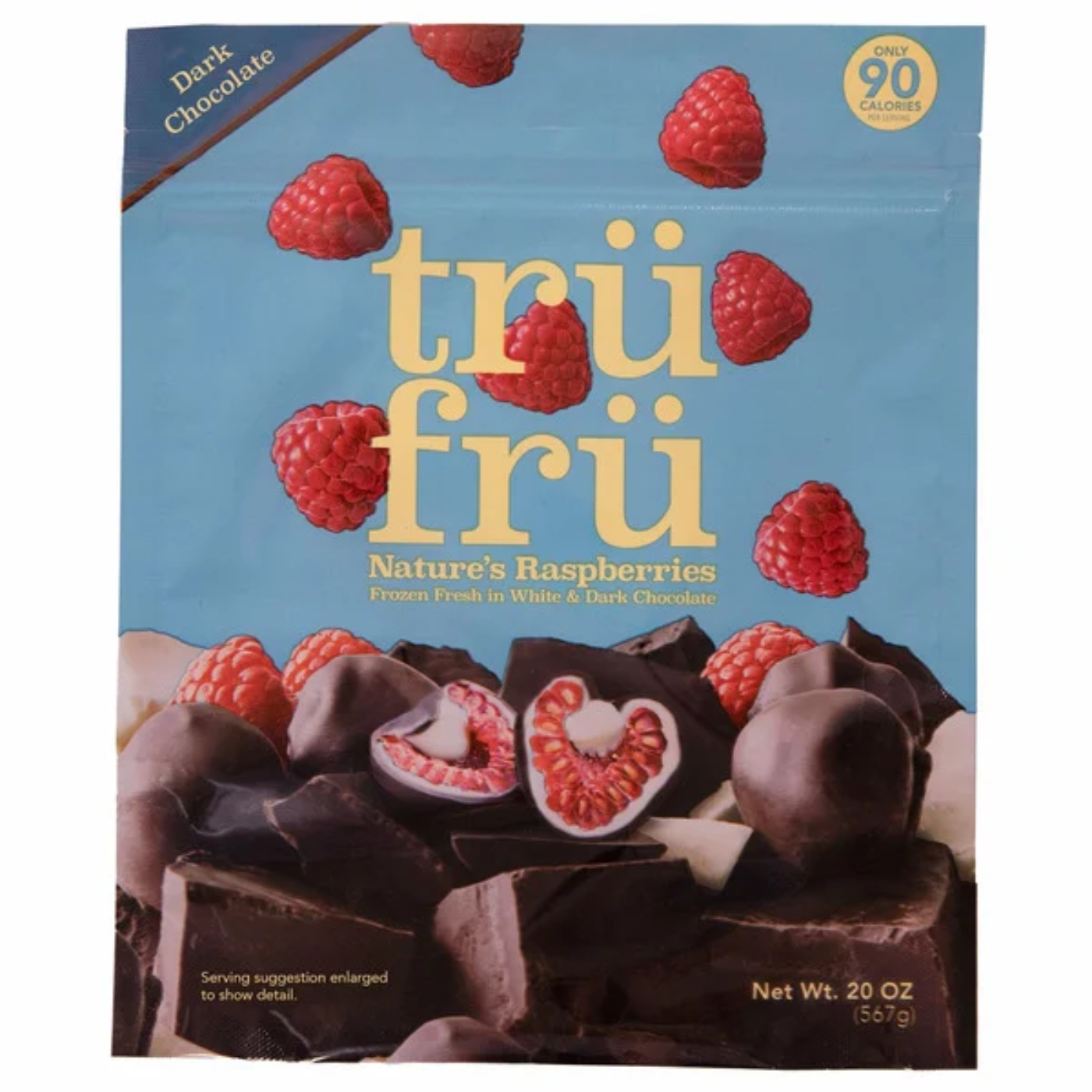 Tru Fru Whole Raspberries, Dark Chocolate, 20 oz