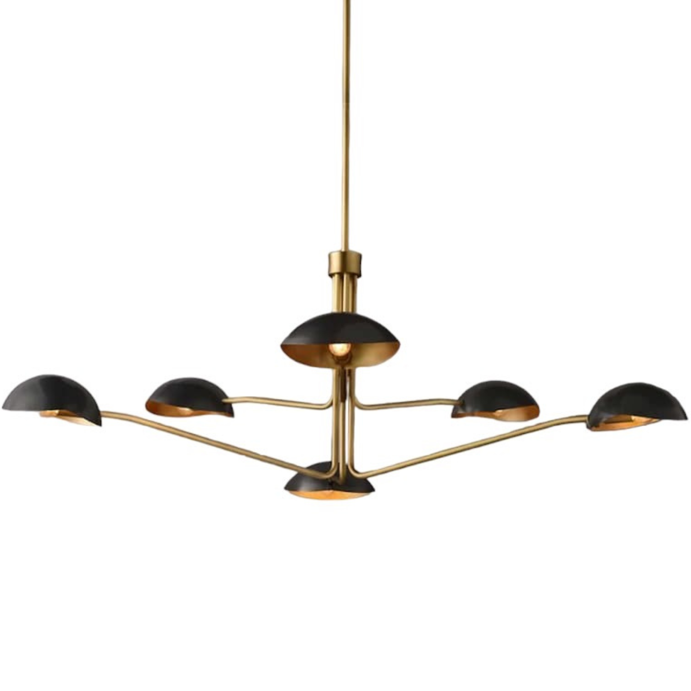 6 light brass sputnik vintage round spider dome chandelier fixture