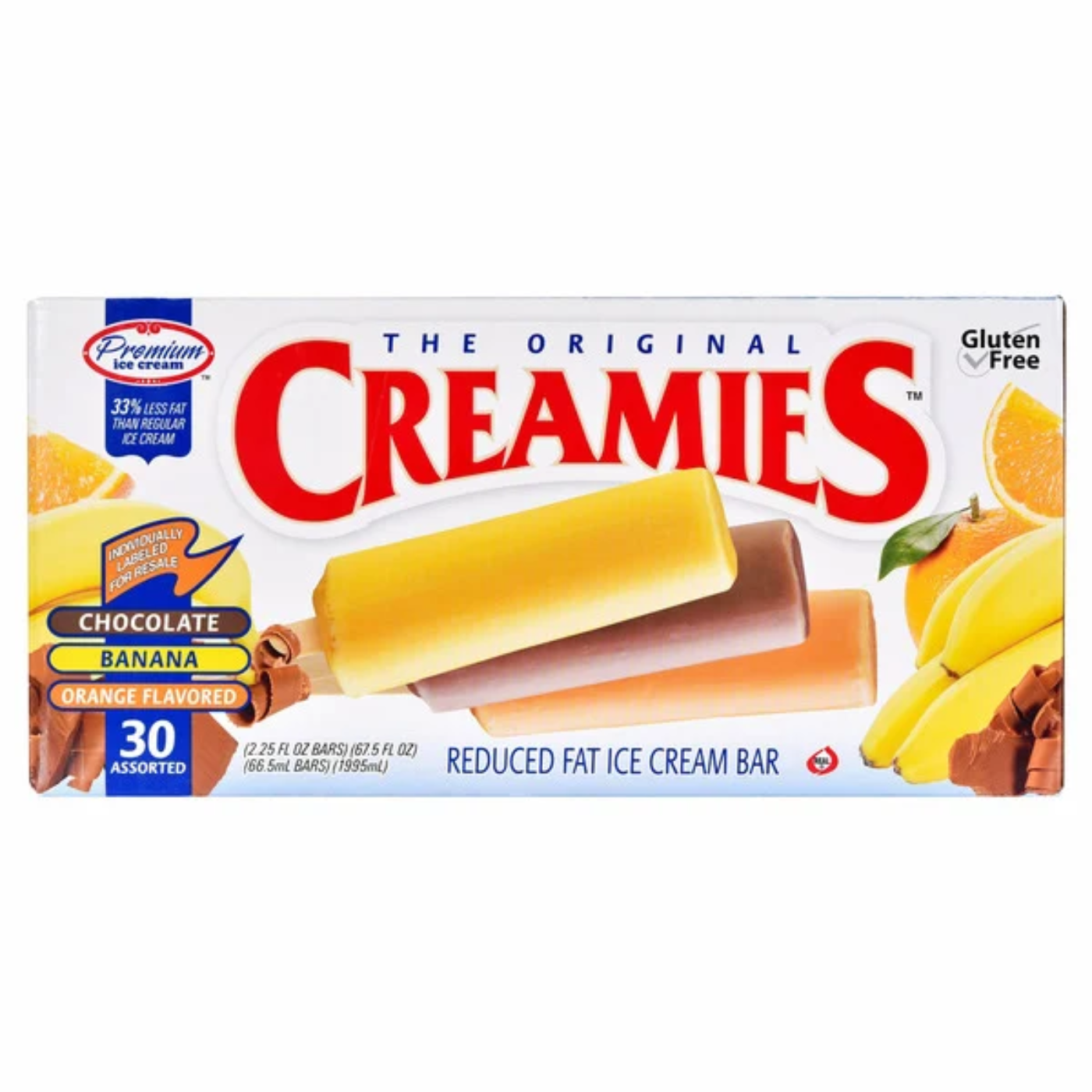The Original Creamies Reduced Fat Ice Cream Bar, Variety Pack, 2.25 fl oz, 30-count