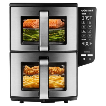 Gourmia 11-QT. Dual Basket Air Fryer with Smart Finish & 4-Layer Cooking