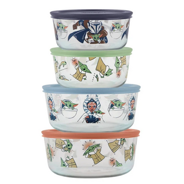 Pyrex 8-piece Decorated Glass Food Storage Set, Assorted Designs