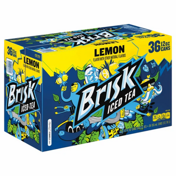 Lipton Brisk Iced Tea, Lemon, 12 fl oz, 36-count