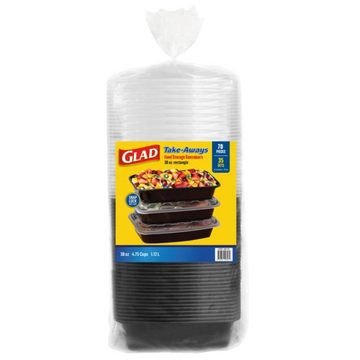 Glad Take-Aways Containers with Lids, 35-count
