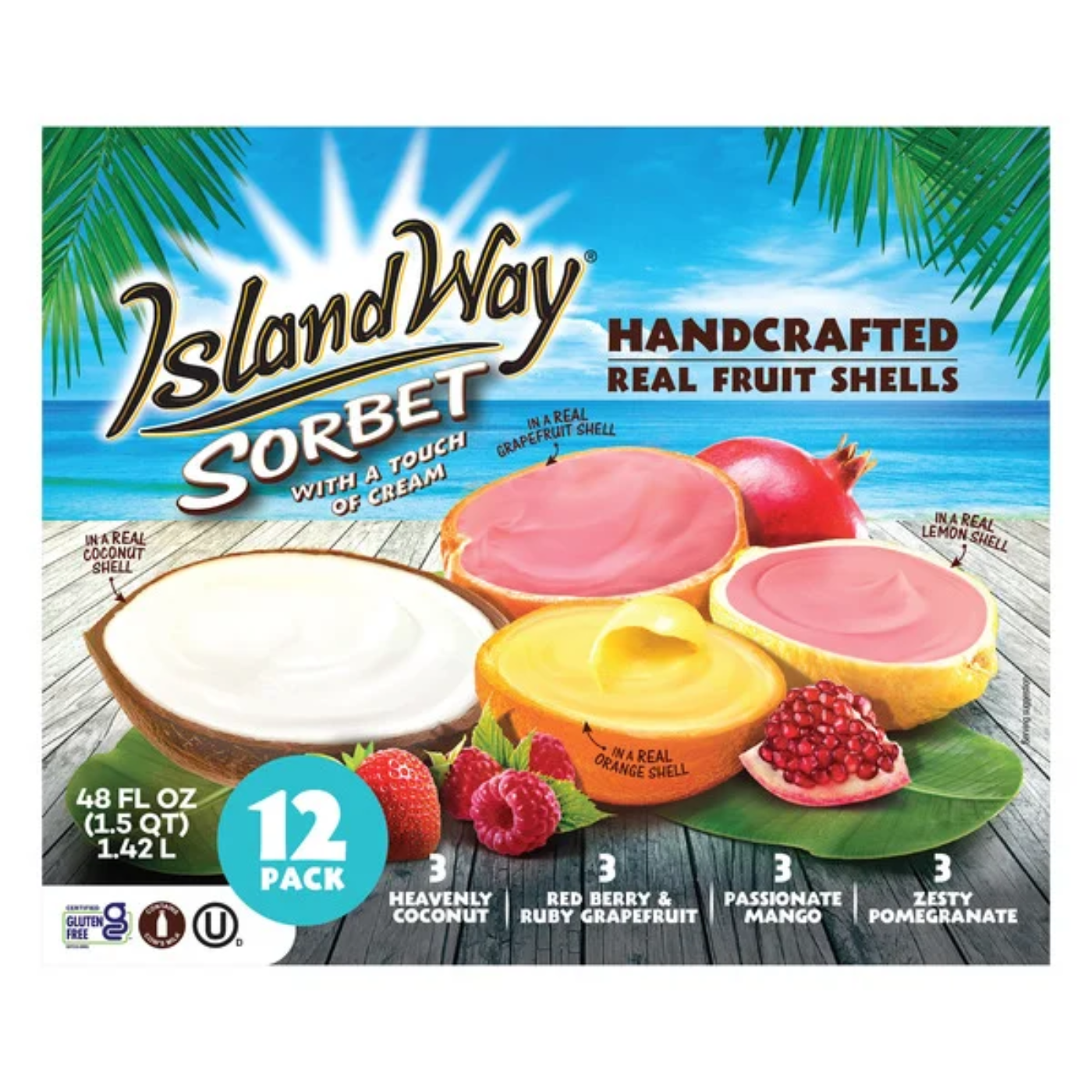 Island Way Sorbet Assortment, 12-pack