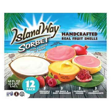 Island Way Sorbet Assortment, 12-pack