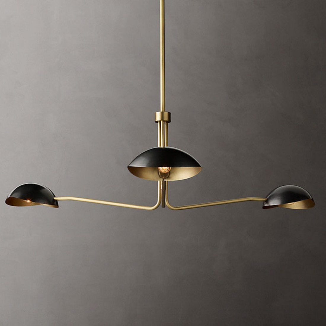 3-Light Brass Sputnik Vintage Round Spider Dome Chandelier Fixture