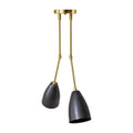 2-Light Brass Sputnik Dining Chandelier in polished brass