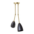 2-Light Brass Sputnik Dining Chandelier in brushed brass