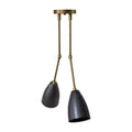 2-Light Brass Sputnik Dining Chandelier in antique brass