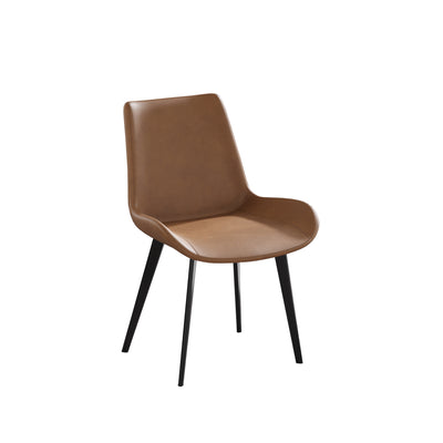 Brown leather dining chair