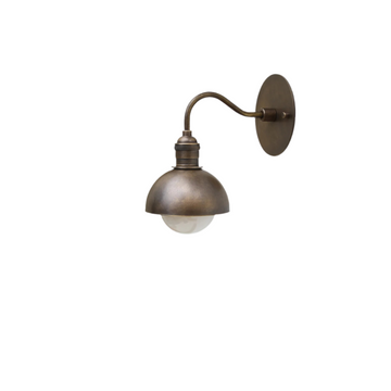Brass Wall Sconce Light with Dome Shade – Aged Brass Finish