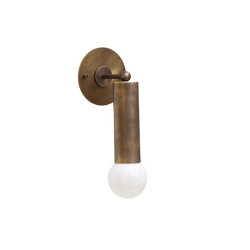 Pure Brass Cylinder Italian Mid-Century Wall Sconce - 1950s Style