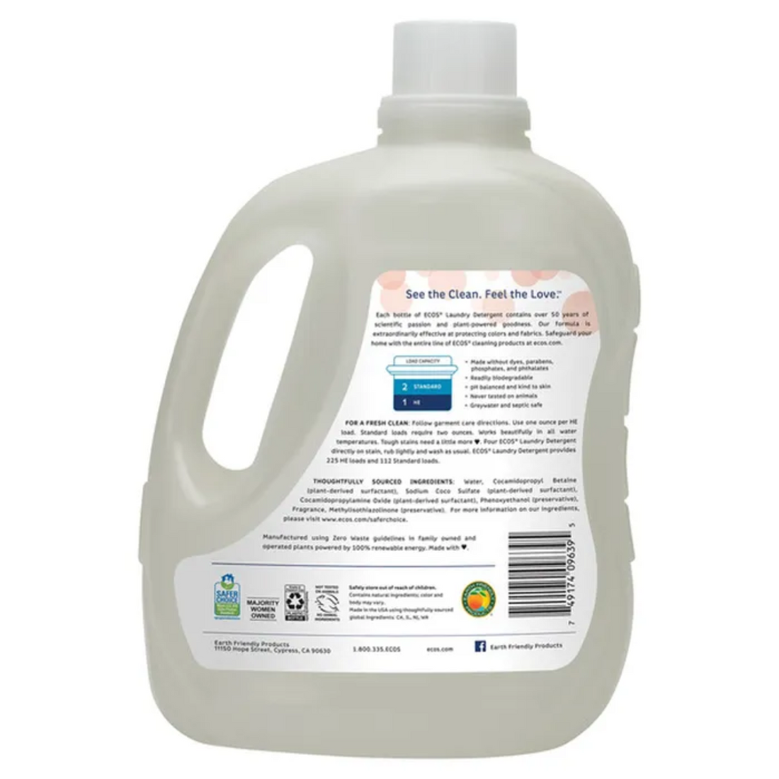Ecos Liquid Laundry Detergent, 225 loads, 225 oz