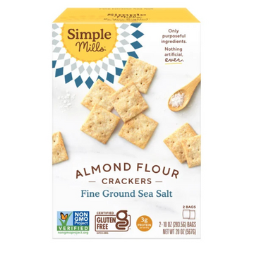 Simple Mills Almond Flour Sea Salt Crackers, 10 oz, 2-count