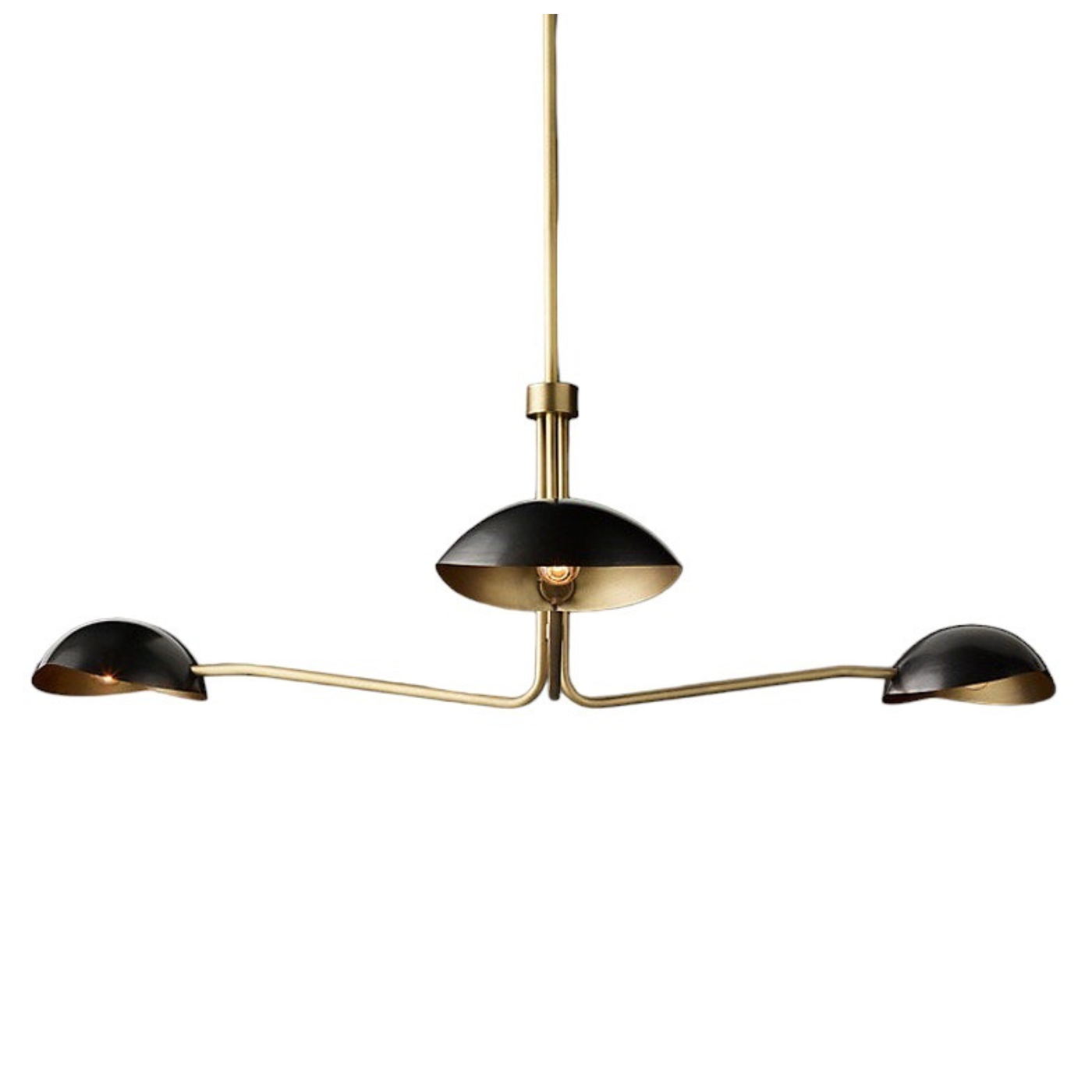 3-Light Brass Sputnik Vintage Round Spider Dome Chandelier Fixture