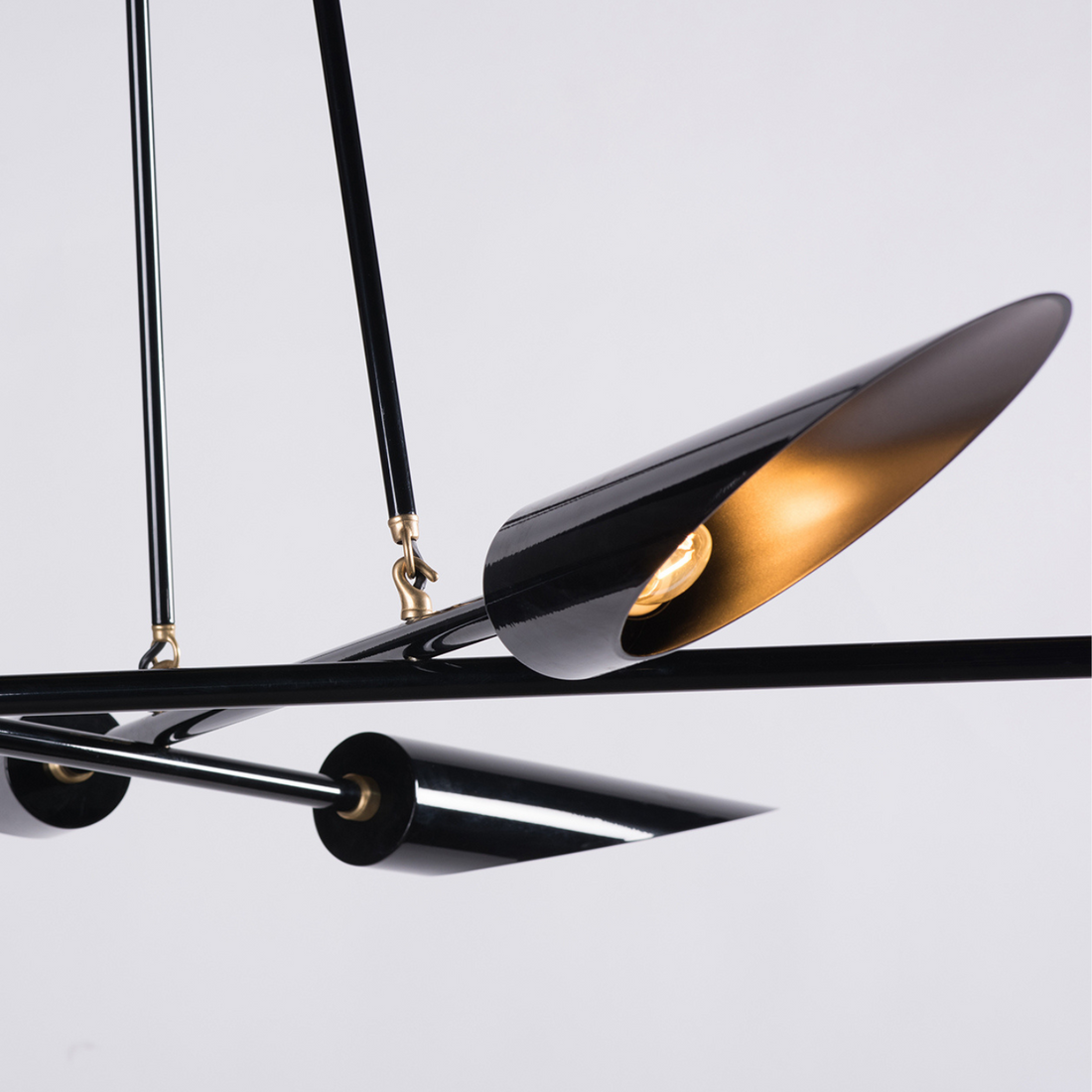 Six-Light Modern Brass Sputnik Disc Chandelier - Zornits