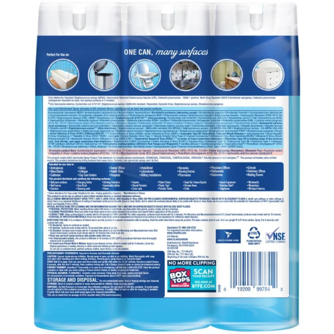 Lysol Disinfectant Spray, Crisp Linen, 19 oz, 3-count