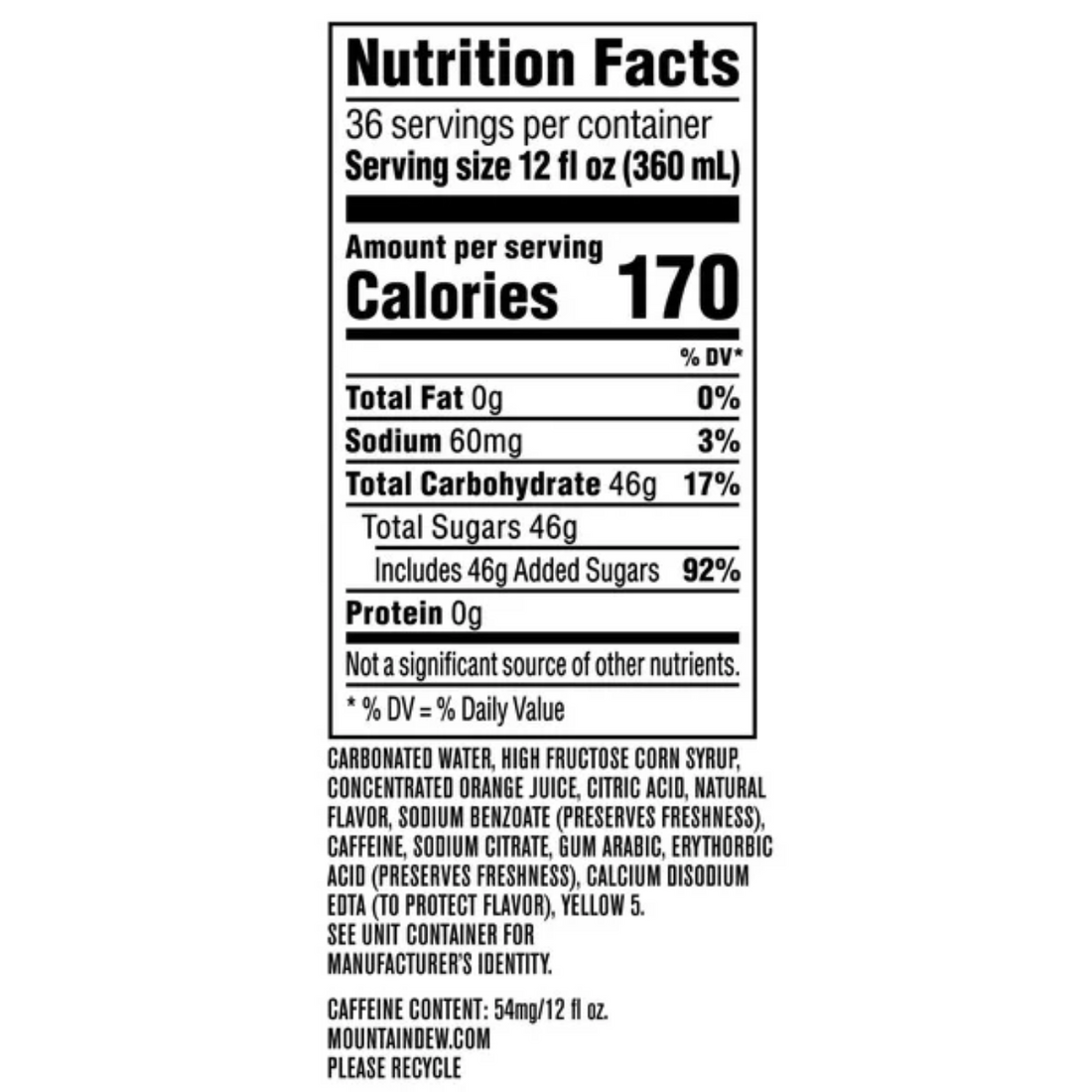 Mtn Dew, 12 oz, 36-count