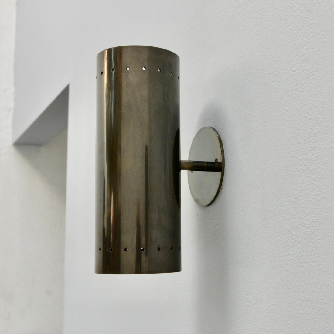 Two-Light Mid-Century Brass Wall Sconce