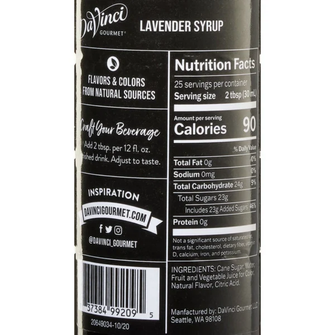 Davinci Gourmet Lavender Syrup, 750 ml