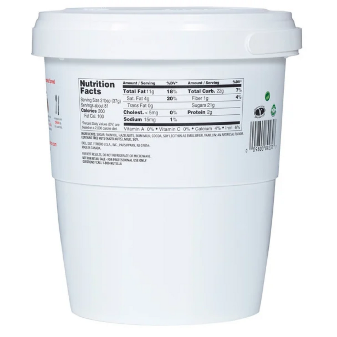 Nutella Hazelnut Spread with Cocoa, 6.6 lbs