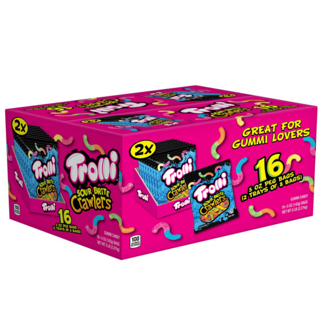Trolli Sour Brite Crawlers Candy, 5 oz, 16-count