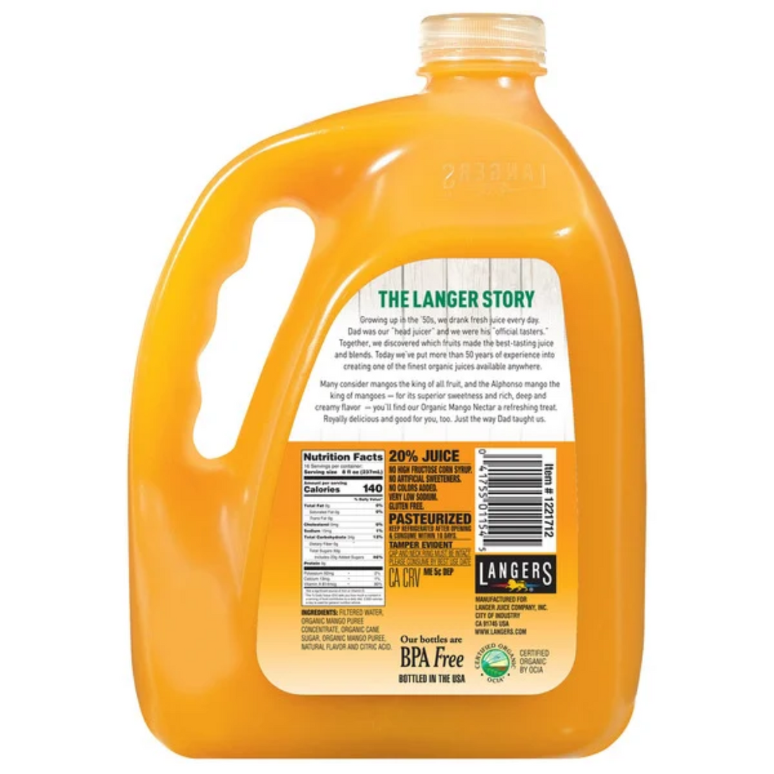 Langers Juice Alphonso Mango Nectar, 128 fl oz