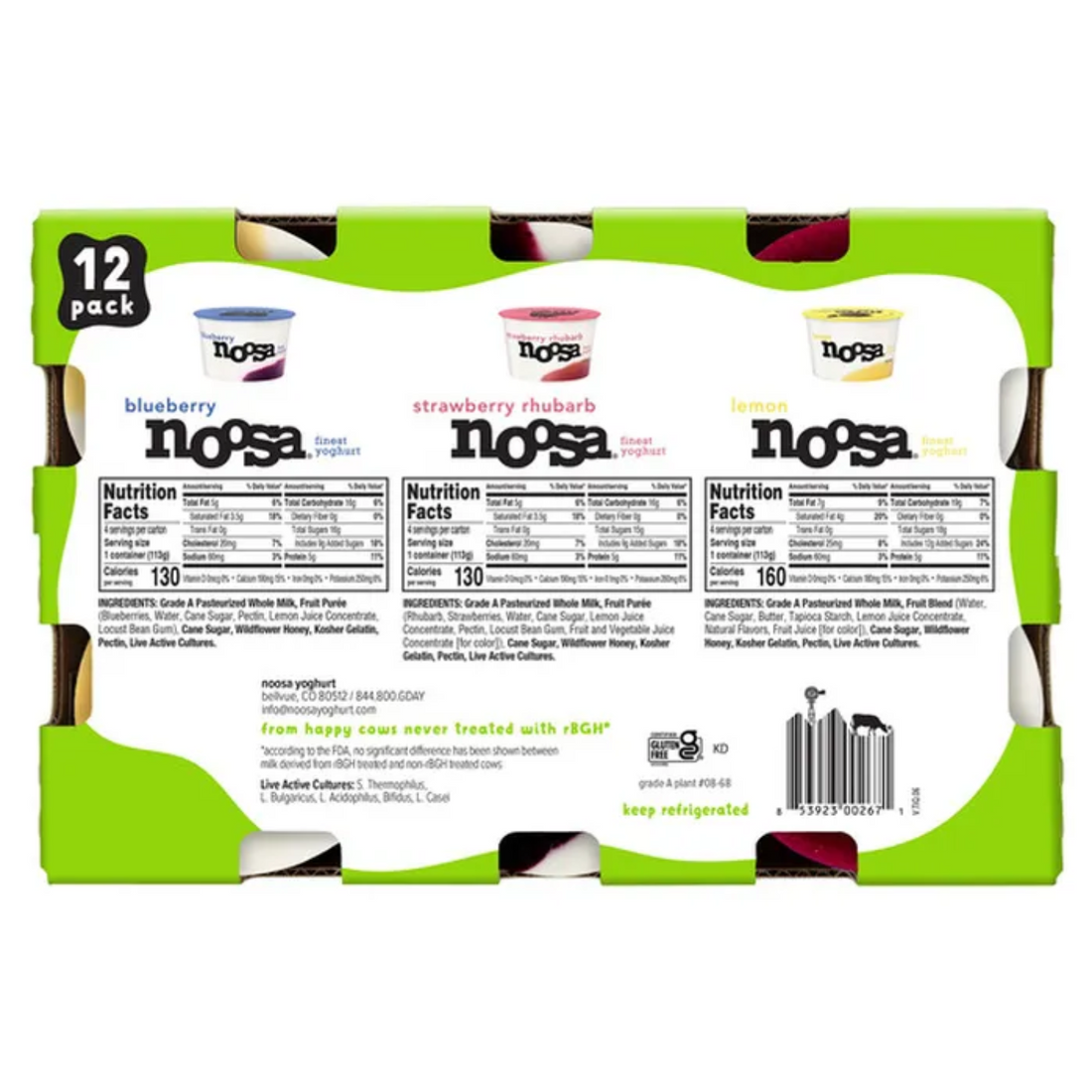 Noosa Yoghurt Variety Pack, 12 oz, 4-count