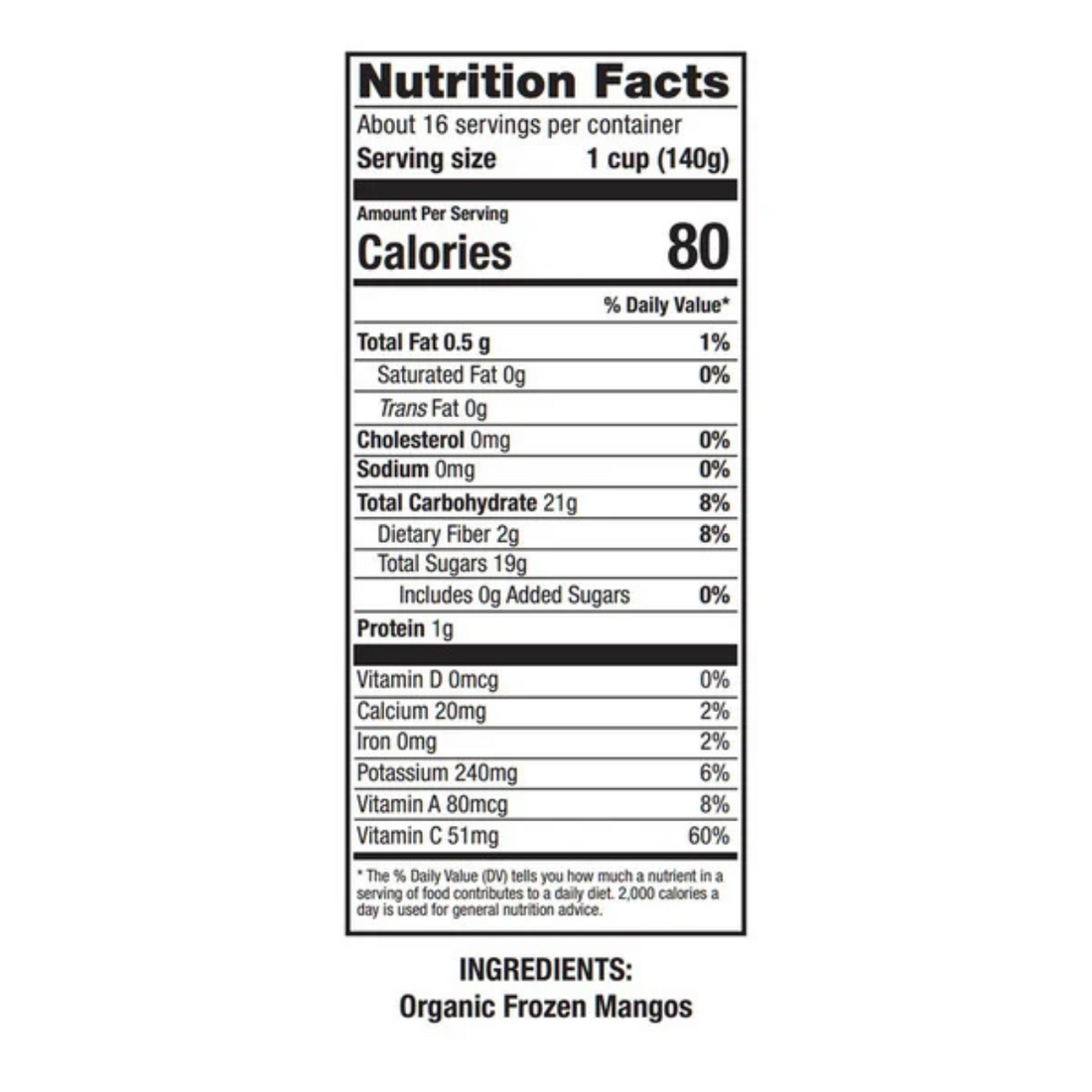 Alm Organics Organic Mango Chunks, 5 lbs