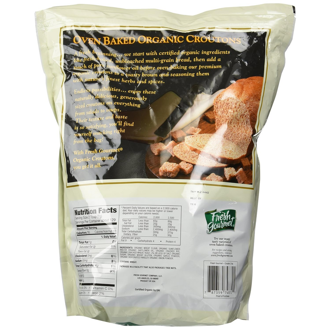 Fresh Gourmet Organic Croutons, 32-Ounce