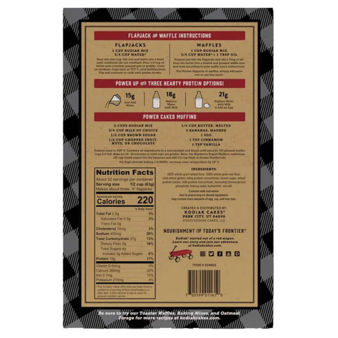 Kodiak Cakes Power Cakes Flapjack and Waffle Mix, 4.5LBS