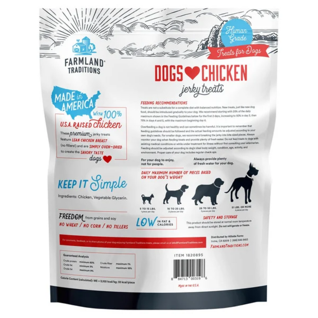 Farmland Traditions Dogs Love Chicken Jerky Treats, 3 lbs