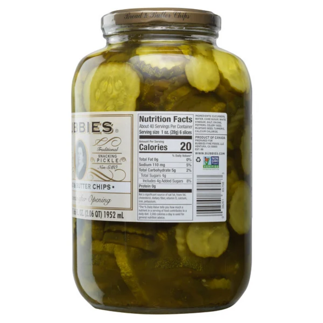 Bubbies Bread & Butter Chips, 66 fl oz