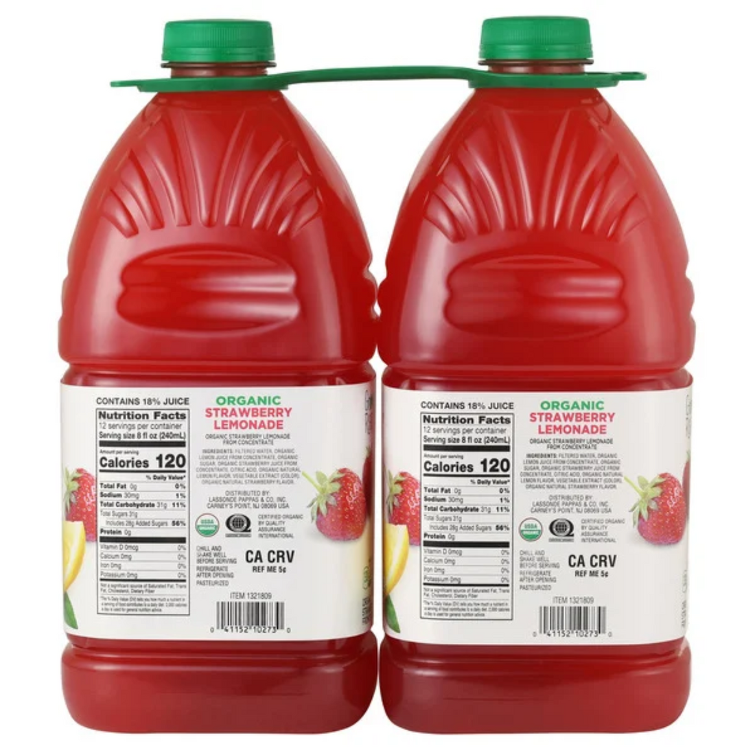 Grown Right Organic Strawberry Lemonade, 96 fl oz, 2-count