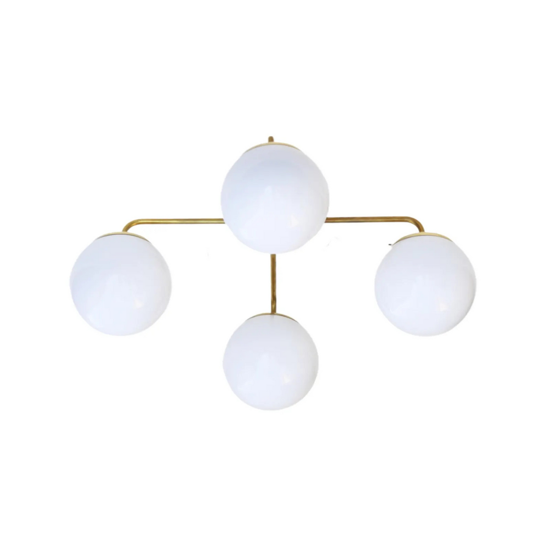 Semi-Flush Mid-Century 4-Light Sputnik Starburst Chandelier – Modern Brass Design