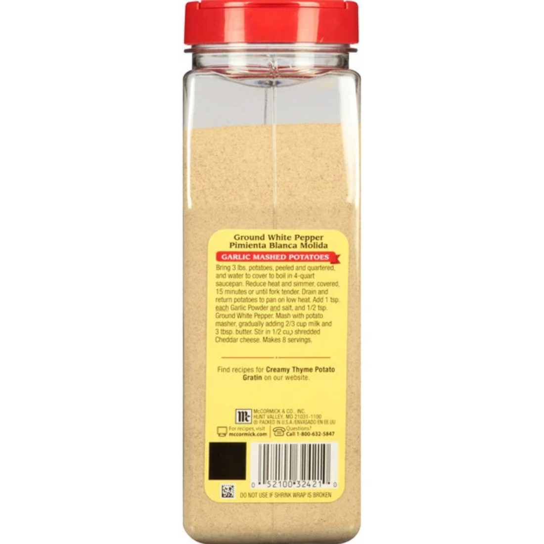 McCormick White Ground Pepper, 18 oz