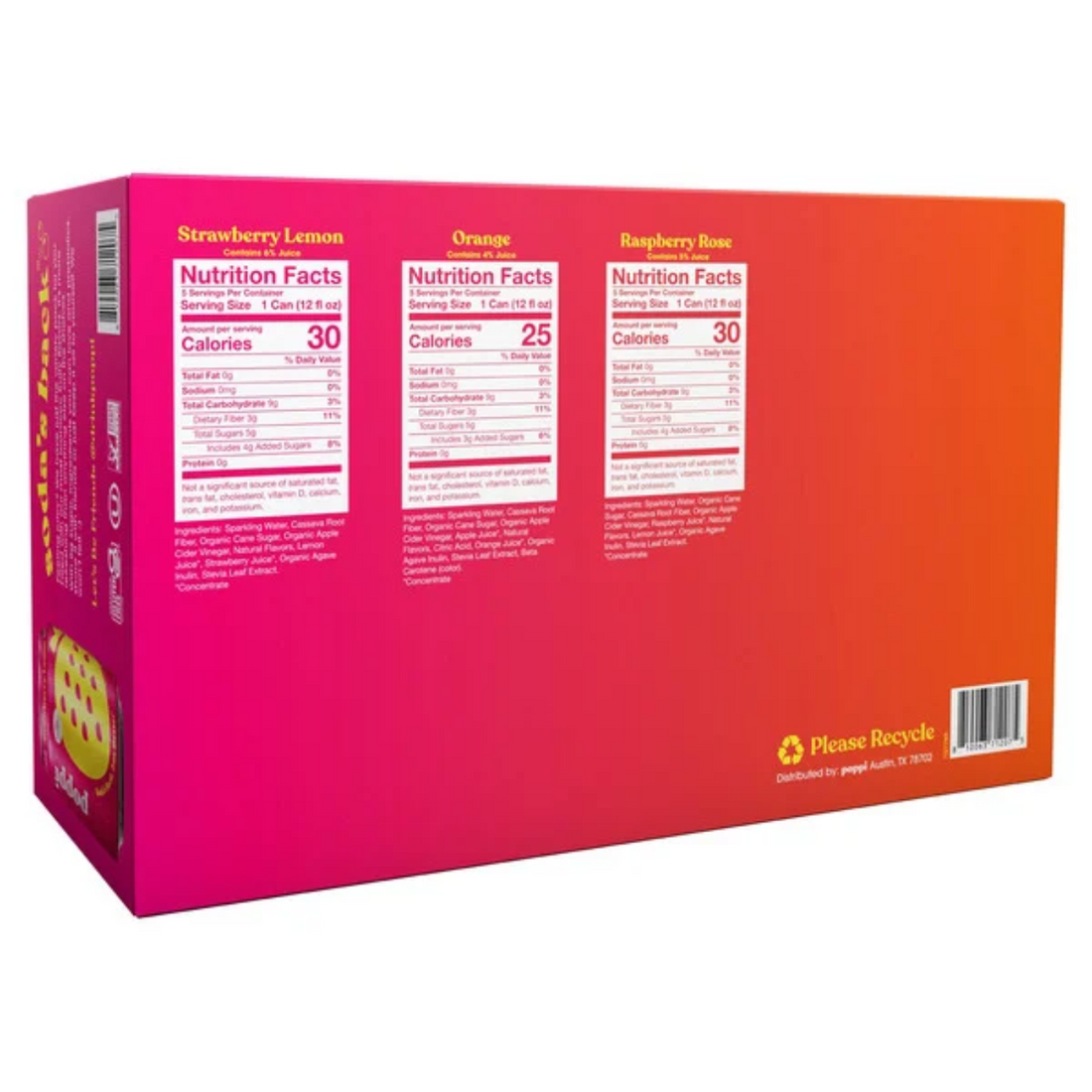 Poppi Soda Juicy Faves, Variety Pack, 12 fl oz, 15-count
