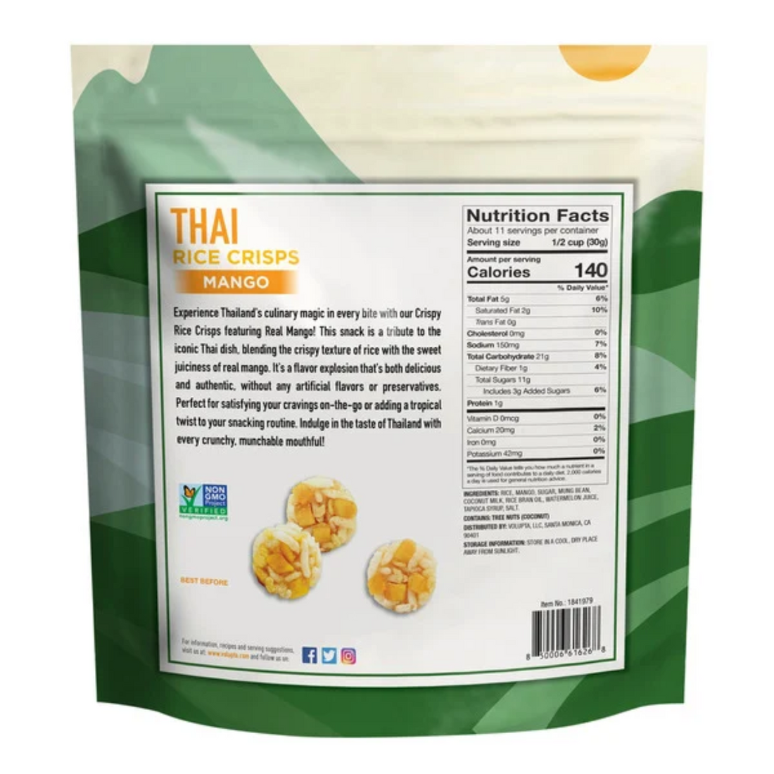 Volupta Mango Thai Rice Crisps, 12 oz