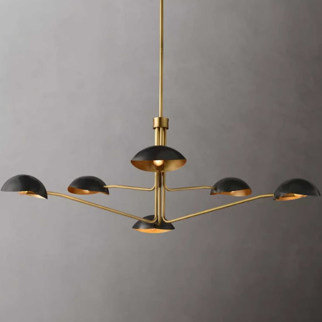 6 light brass sputnik vintage round spider dome chandelier fixture