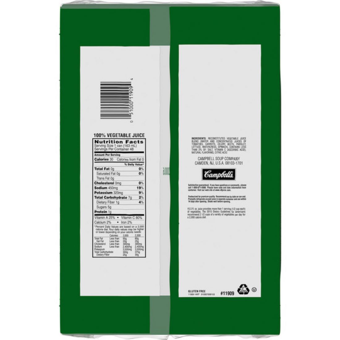 V8 Original 100% Vegetable Juice, 5.5 fl oz, 48-count